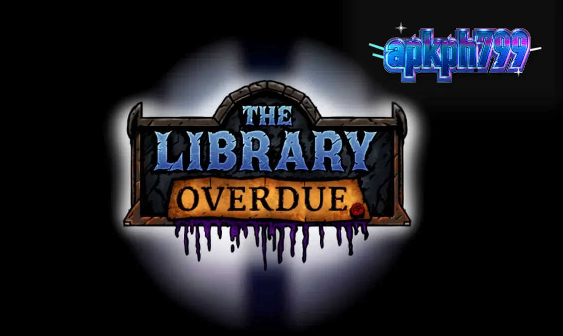 Tampilan visual slot The Library Overdue dengan nuansa gothic yang mencekam